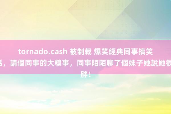 tornado.cash 被制裁 爆笑經典同事搞笑笑話，請個同事的大糗事，同事陌陌聊了個妹子她說她很胖！